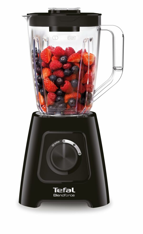 Tefal Blendforce II Blender, 2L Plastic Jug, 1.25L Effective Capacity, 600W, 4 Removable Stainless Steel Blades, Smoothie Blender