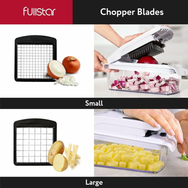 Vegetable Chopper Vegetable Cutter - Veggie Onion Salad Food Chopper Manual - Potato Chipper - Veg Chopper and Dicer - Gadgets (4-in-1 White)
