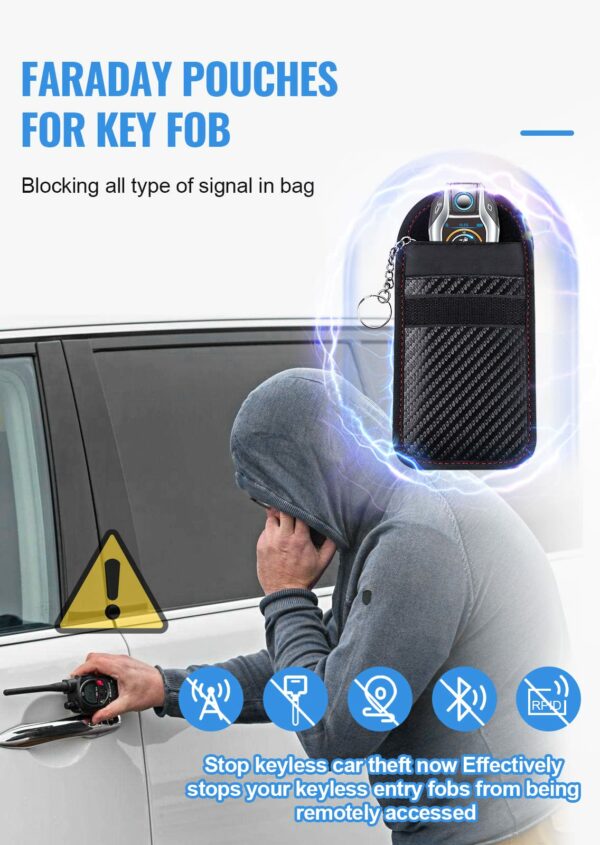 Faraday Pouch for car Keys, Faraday Bag, Car Key Signal Blocking Pouch, Keyless Entry Car Keys Case, RFID Blocker Bag