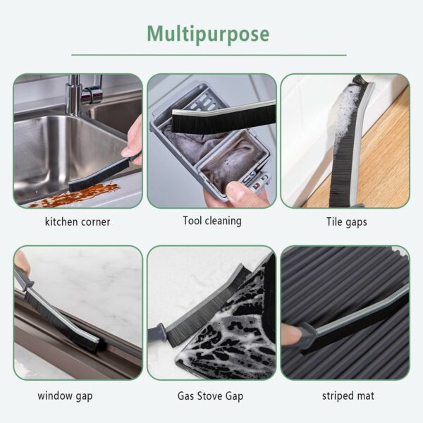 Crevice Cleaning Brush, 2 Pcs Bathroom Crevice Gaps Cleaning Brush Groove Crevice Cleaning Tool for Narrow Corners in Home Kitchen Bathroom