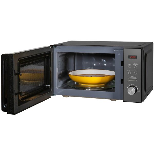Russell Hobbs RHM2076B 20 Litre 800 W Black Digital Solo Microwave with 5 Power Levels, Automatic Defrost, 8 Auto Cook Menus, Clock and Timer
