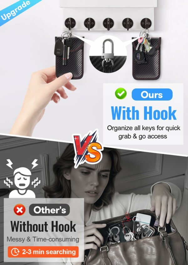 Faraday Pouch for car Keys, Faraday Bag, Car Key Signal Blocking Pouch, Keyless Entry Car Keys Case, RFID Blocker Bag
