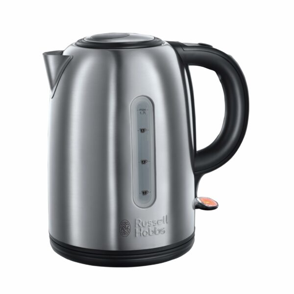 Russell Hobbs Brushed Stainless Steel & Black Electric 1.7L Cordless Kettle