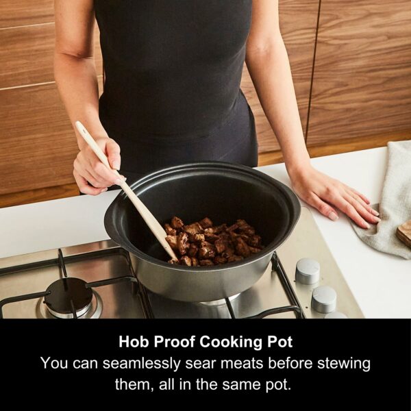 Morphy Richards 3.5L Sear & Stew Slow Cooker, Shatter Resistant Aluminium Pot, 3 Heat Settings, Hob Proof, Easy Clean