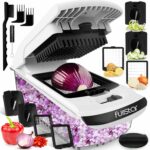 Vegetable Chopper Vegetable Cutter - Veggie Onion Salad Food Chopper Manual - Potato Chipper - Veg Chopper and Dicer - Gadgets (4-in-1 White)