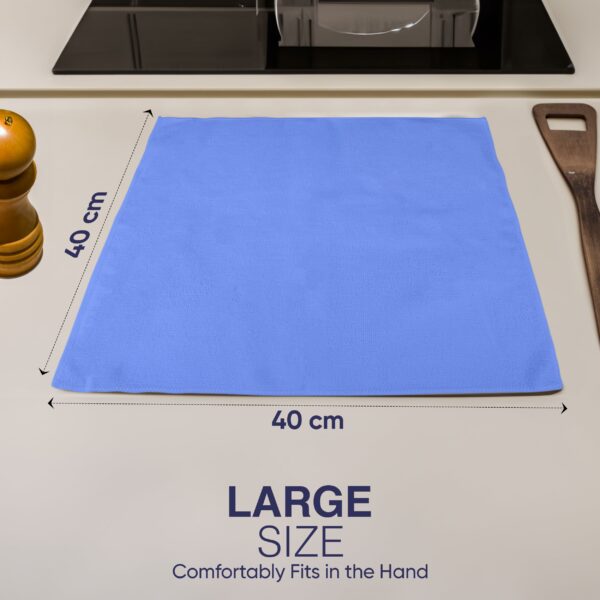 Microfibre Cleaning Cloth, Blue, Pack of 10, Large Size: 40x40cm. Super Soft Premium Streak Free Washable Cloth Duster for Kitchen, Mirrors, Car