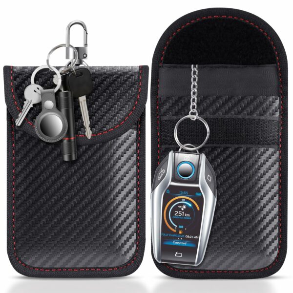 Faraday Pouch for car Keys, Faraday Bag, Car Key Signal Blocking Pouch, Keyless Entry Car Keys Case, RFID Blocker Bag