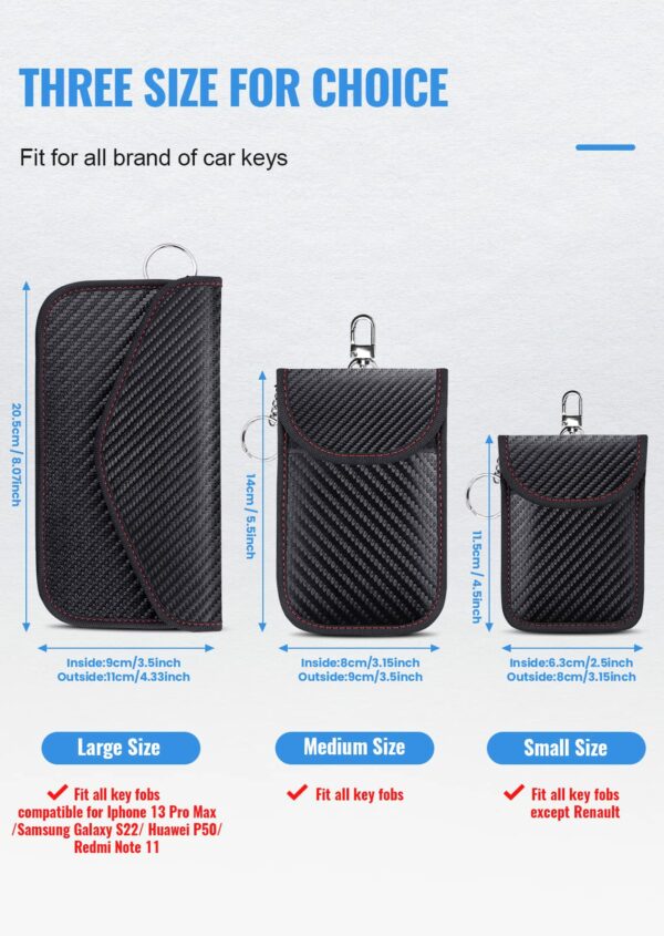 Faraday Pouch for car Keys, Faraday Bag, Car Key Signal Blocking Pouch, Keyless Entry Car Keys Case, RFID Blocker Bag