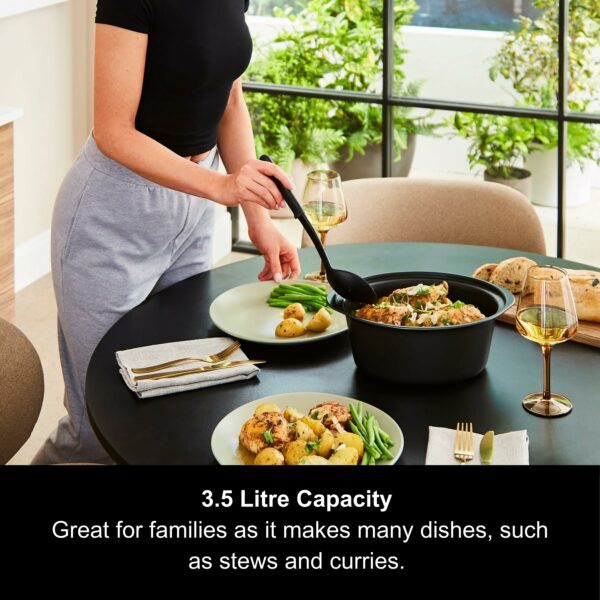 Morphy Richards 3.5L Sear & Stew Slow Cooker, Shatter Resistant Aluminium Pot, 3 Heat Settings, Hob Proof, Easy Clean