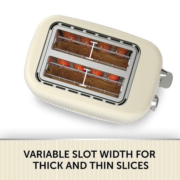 Breville Bold 2 Slice Toaster with High-Lift & Wide Slots, Cream & Silver Chrome