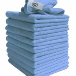 Microfibre Cleaning Cloth, Blue, Pack of 10, Large Size: 40x40cm. Super Soft Premium Streak Free Washable Cloth Duster for Kitchen, Mirrors, Car