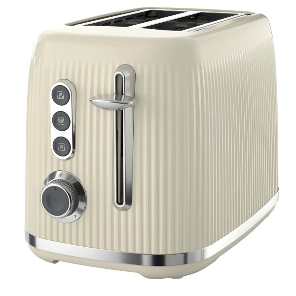 Breville Bold 2 Slice Toaster with High-Lift & Wide Slots, Cream & Silver Chrome