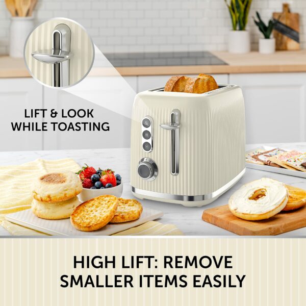Breville Bold 2 Slice Toaster with High-Lift & Wide Slots, Cream & Silver Chrome