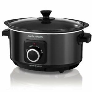 Morphy Richards 3.5L Sear & Stew Slow Cooker, Shatter Resistant Aluminium Pot, 3 Heat Settings, Hob Proof, Easy Clean