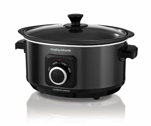 Morphy Richards 3.5L Sear & Stew Slow Cooker, Shatter Resistant Aluminium Pot, 3 Heat Settings, Hob Proof, Easy Clean