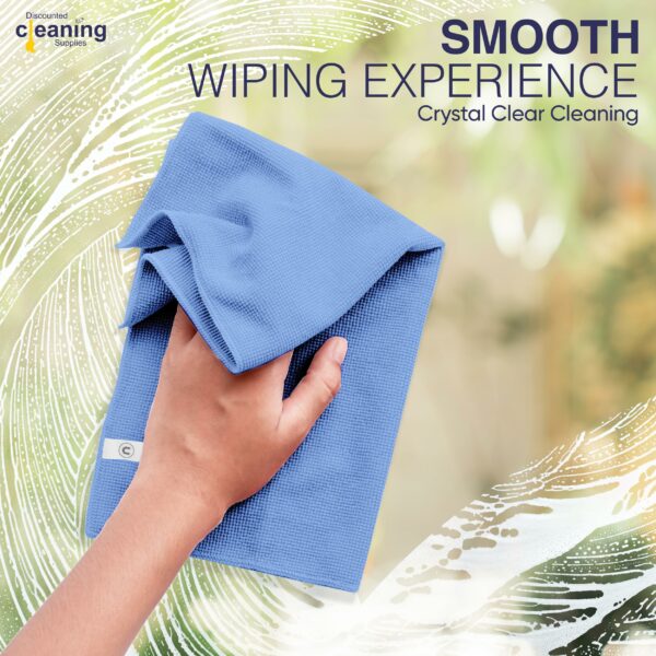 Microfibre Cleaning Cloth, Blue, Pack of 10, Large Size: 40x40cm. Super Soft Premium Streak Free Washable Cloth Duster for Kitchen, Mirrors, Car