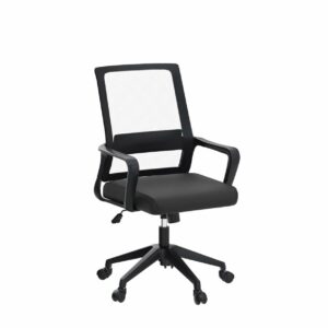Adjustable Ergonomic Mesh Office Chair with Lumbar Support, Height Adjustment, 360° Swivel & Tilt – Black