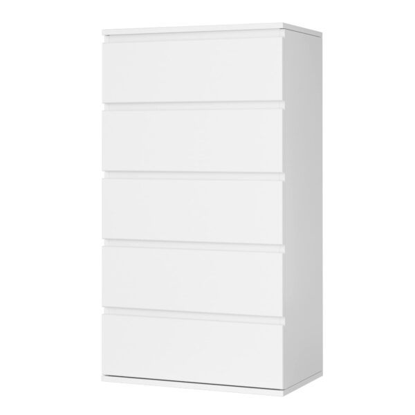 White 5-Drawer Tall Chest – Bedroom – Living Room Storage