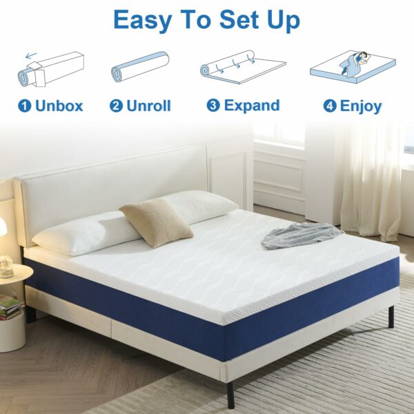 Double Mattress Gel Memory Foam Pressure Relieving Breathable 135cm x 190cm x 25cm
