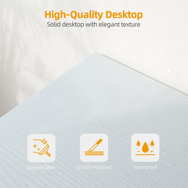 L-Shaped Gaming Desk 100×70 cm with Storage Shelves and Bag White