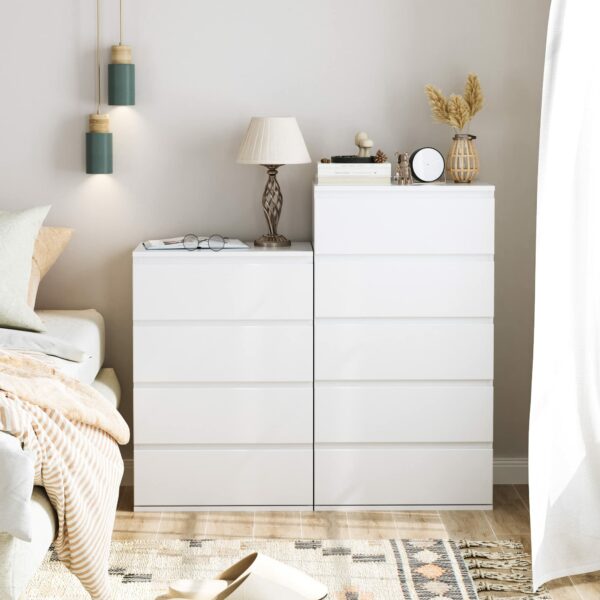 White 5-Drawer Tall Chest – Bedroom – Living Room Storage