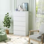 White 5-Drawer Tall Chest – Bedroom – Living Room Storage