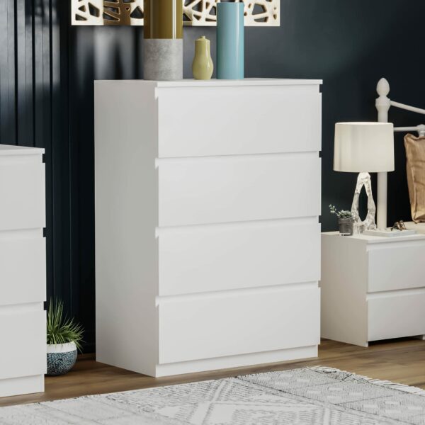 Drawer Chests White, 4 Drawer