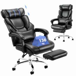 Ergonomic Executive Office Chair with Footrest & Lumbar Pillow