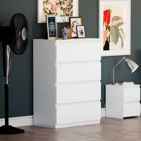 Drawer Chests White, 4 Drawer