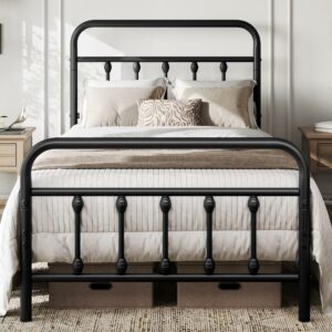 Single Size Bed Frame with Storage Wooden Headboard 90×190cm