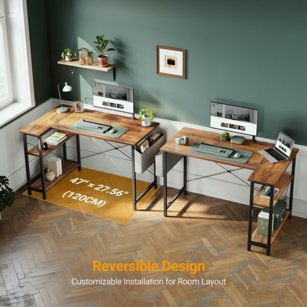 L Shaped Gaming Desk 100×70 cm Computer Desk with Storage Bag