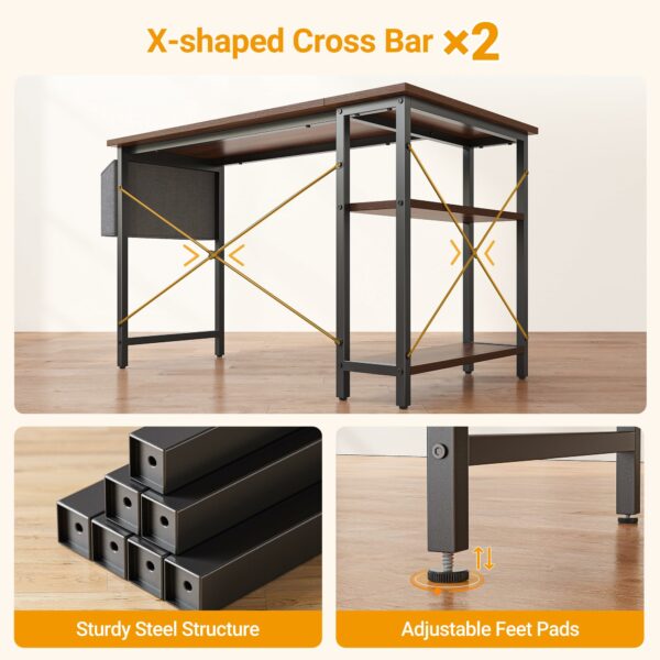 L Shaped Gaming Desk 100×70 cm Computer Desk with Storage Bag