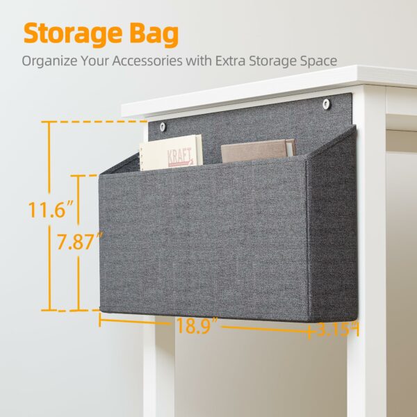 L-Shaped Gaming Desk 100×70 cm with Storage Shelves and Bag White