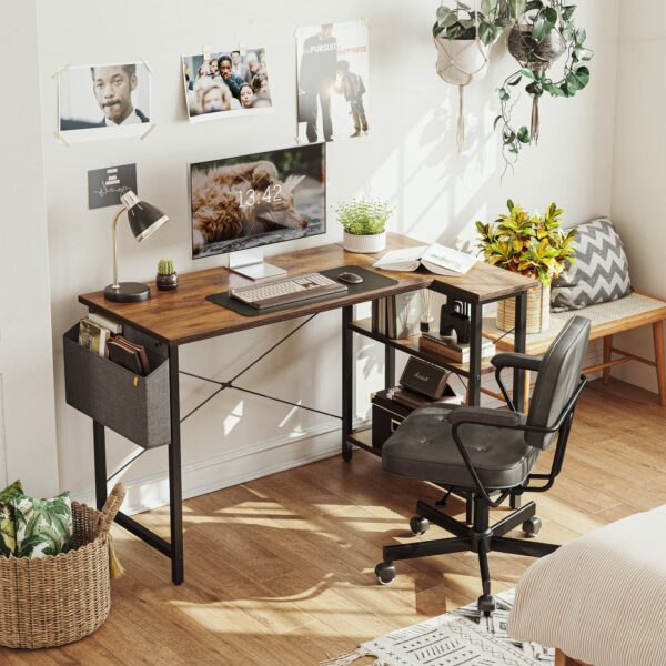 L Shaped Gaming Desk 100×70 cm Computer Desk with Storage Bag
